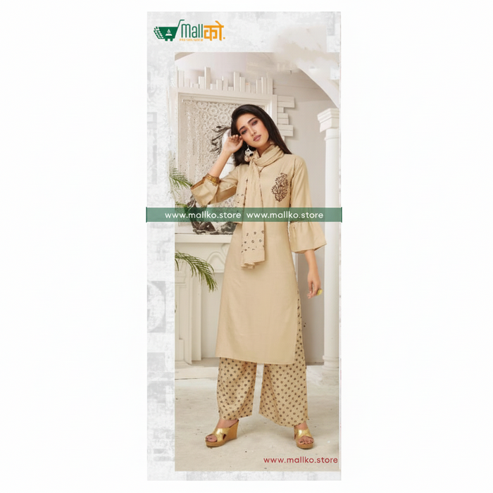 Designer Kurti with Palazzo & Dupatta
