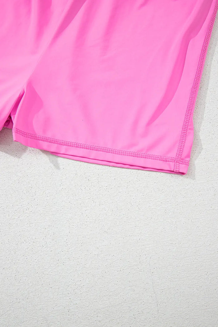 Sachet Pink Plain Sleeveless Loop Drawstring Cinched Waist Romper - Bottoms/Jumpsuits & Rompers