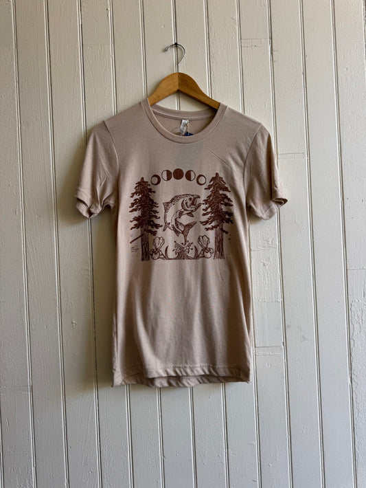 Salmon Moon Tee in Tan