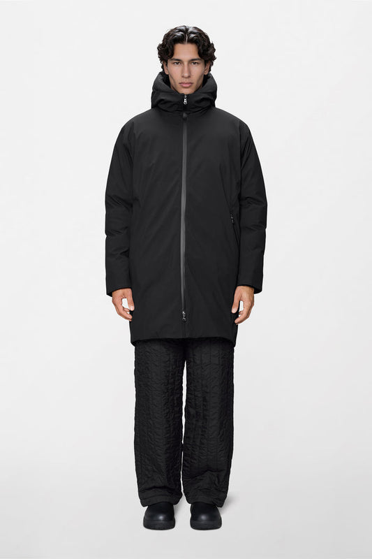 RAINS Sarna Long Puffer Jacket Black Jacket
