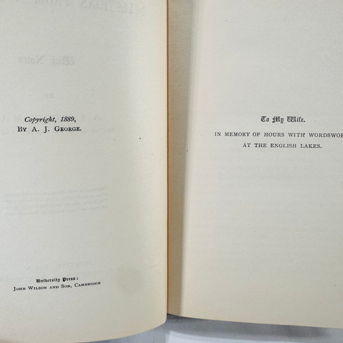 Selections from Wordsworth with Notes by A.J. George 1889 D.C. Heath & Co. Publishers