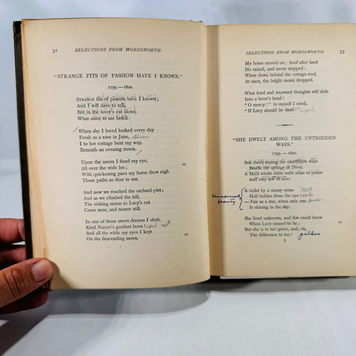 Selections from Wordsworth with Notes by A.J. George 1889 D.C. Heath & Co. Publishers