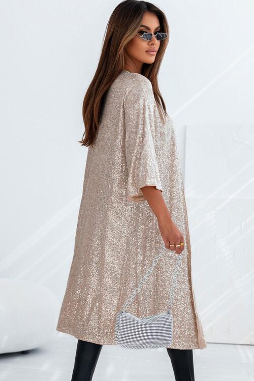 Sequin Open Front Duster Cardigan - Madikfashions.com
