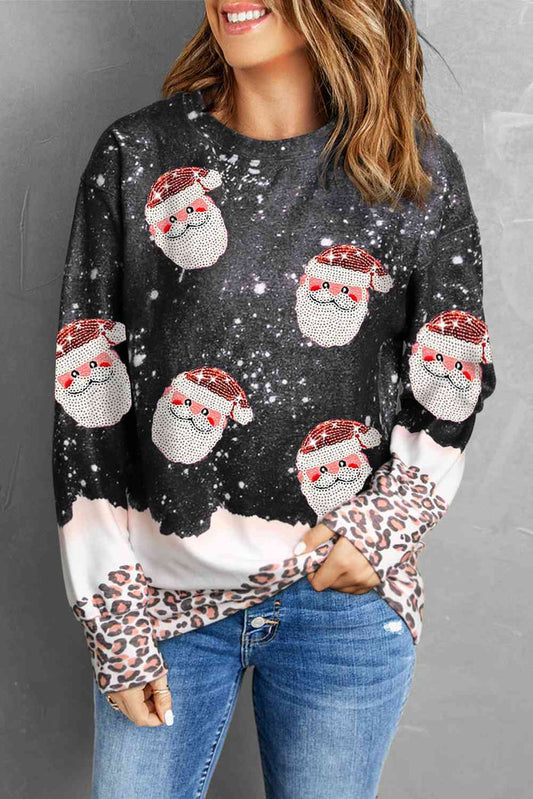 Sequin Patch Christmas Element Sweatshirt - Madikfashions.com