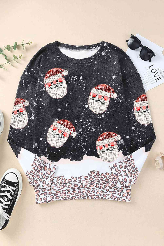 Sequin Patch Christmas Element Sweatshirt - Madikfashions.com