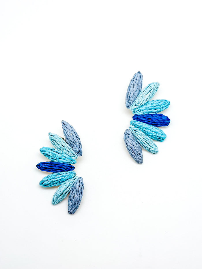 Seraphina Earrings in Dark Blue and Teal