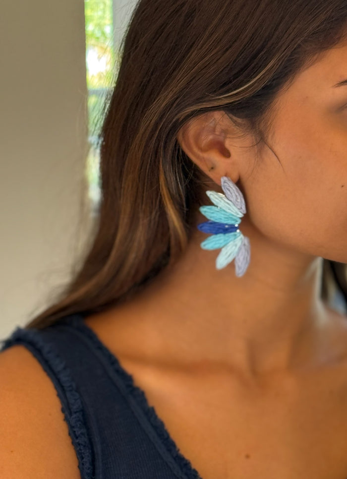 Seraphina Earrings in Dark Blue and Teal