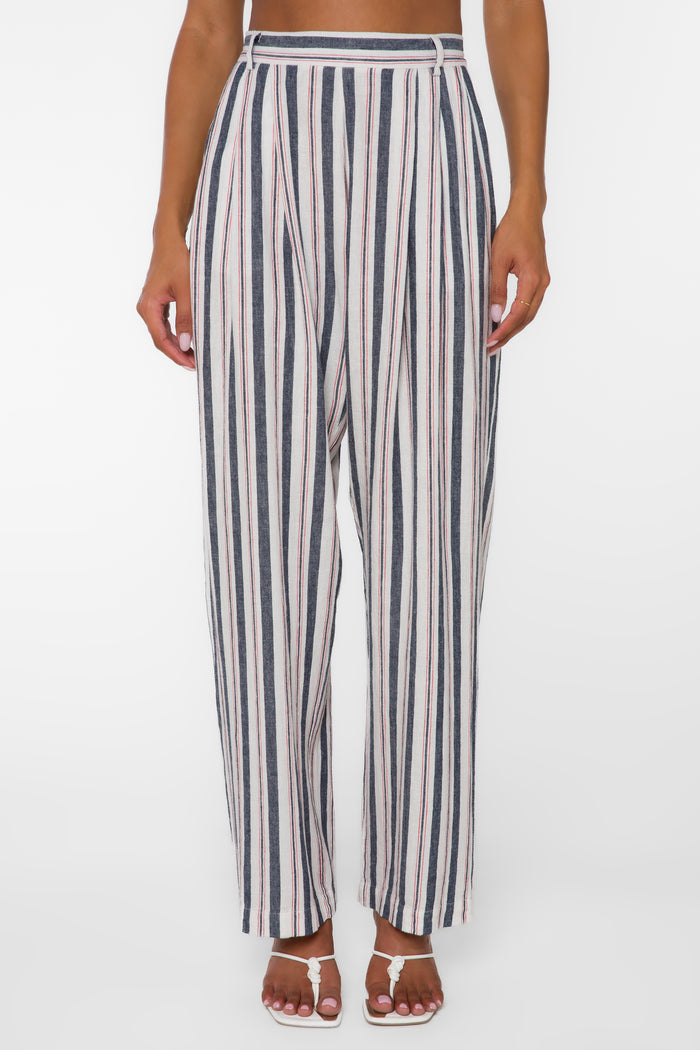 Sherlock Blue Stripe Pants - Pants - Velvet Heart Clothing