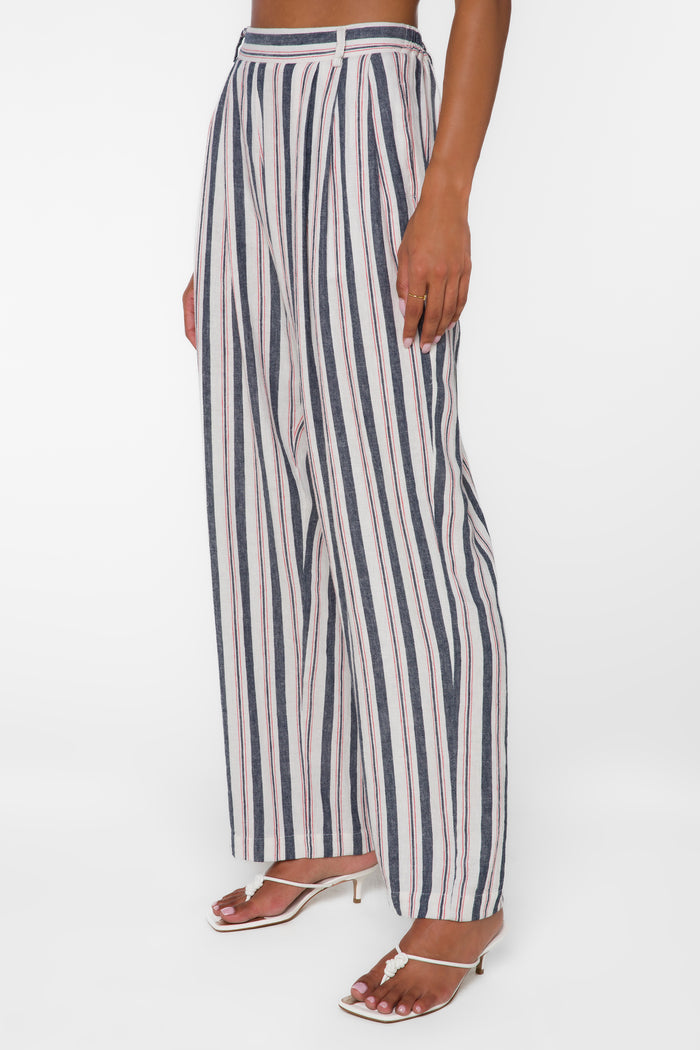 Sherlock Blue Stripe Pants - Pants - Velvet Heart Clothing