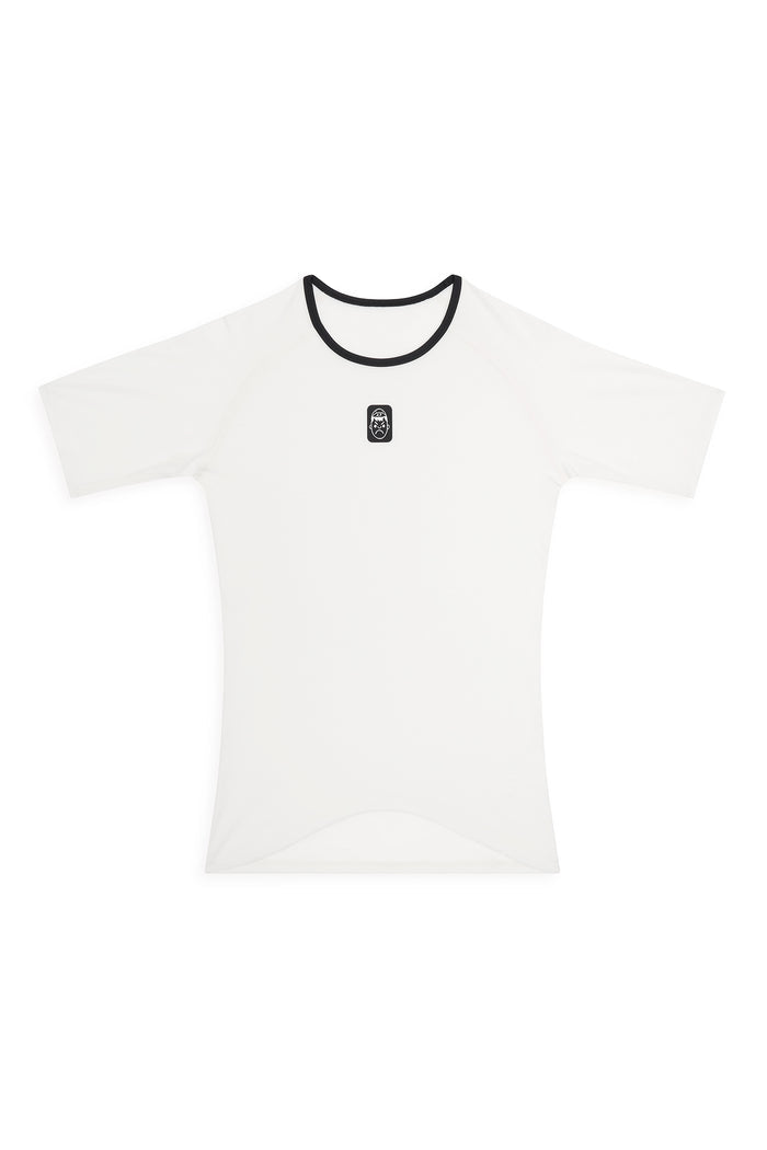 Short Sleeve Merino Wool Cycling Base Layer | White Sand