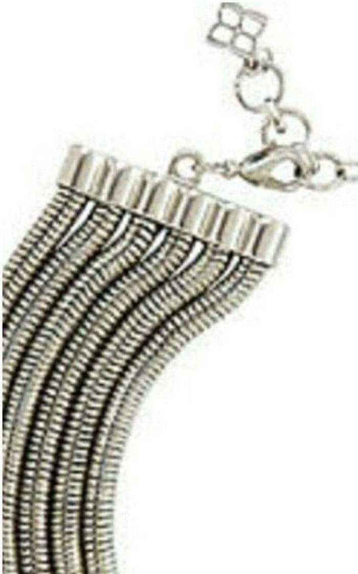 BCBGMAXAZRIA Silver Statement Futura Snake chain Necklace - Runway Catalog