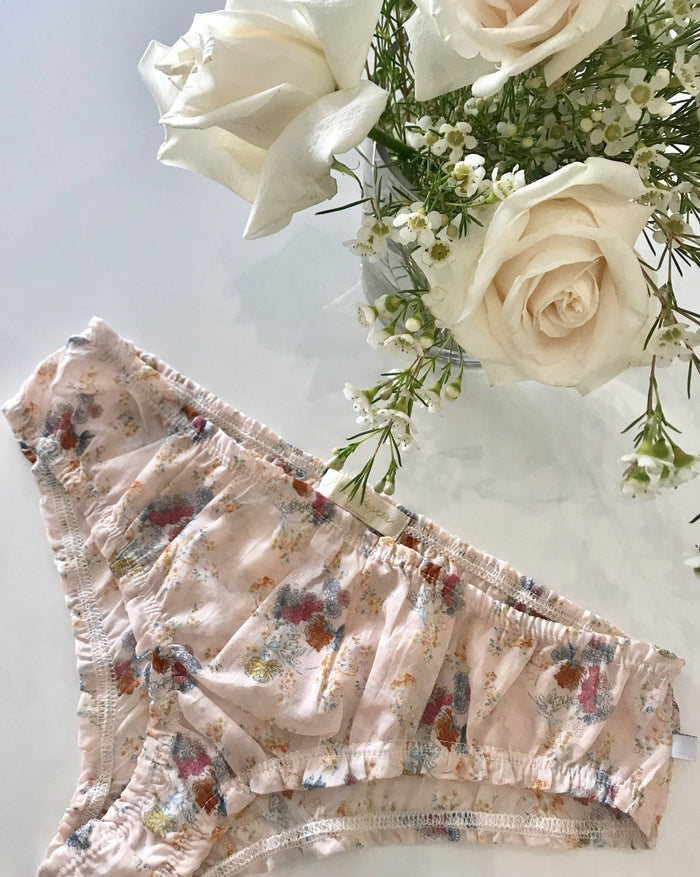 Sleep, Lounge, Lifestyle - Bella Panties in Pink Floral - Intimate Whispers