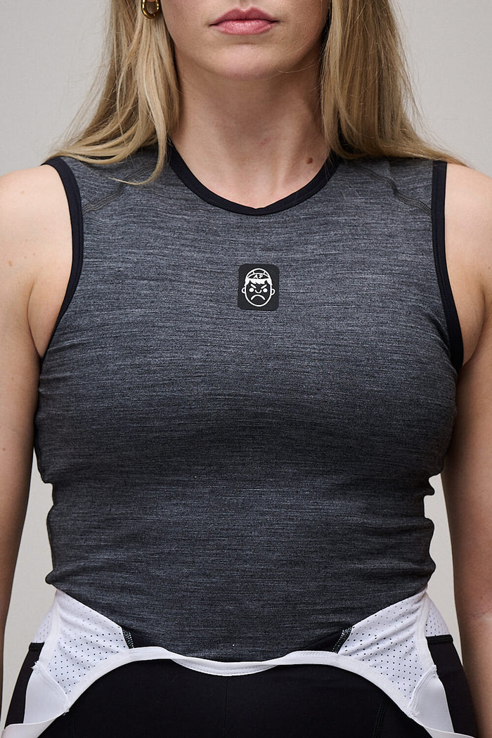 Sleeveless Merino Wool Cycling Base Layer | Graphite