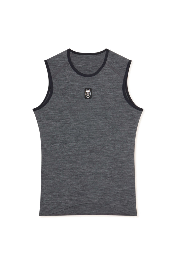 Sleeveless Merino Wool Cycling Base Layer | Graphite