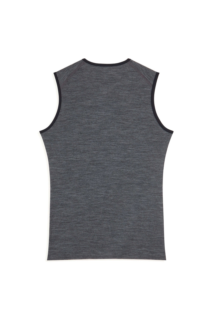 Sleeveless Merino Wool Cycling Base Layer | Graphite