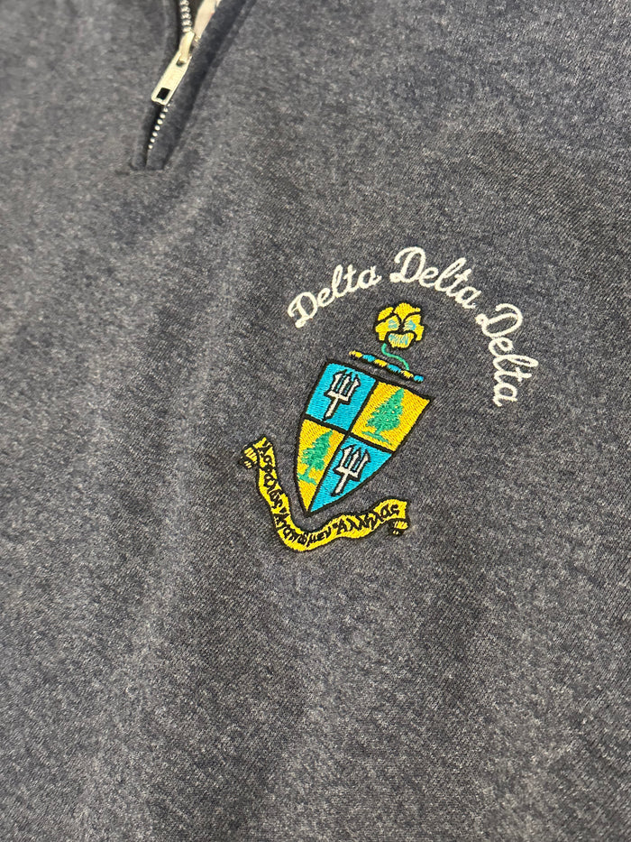 Sorority Embroidered Crest 1/4 Zip Pullovers
