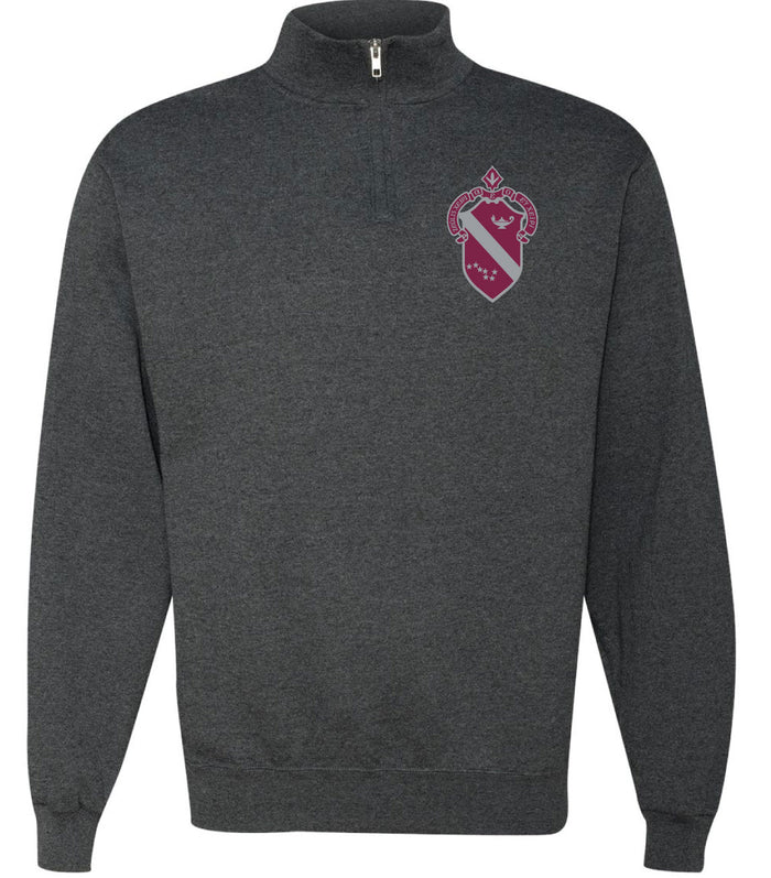 Sorority Embroidered Crest 1/4 Zip Pullovers