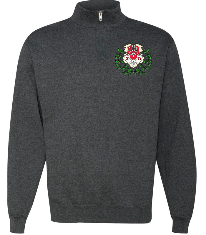 Sorority Embroidered Crest 1/4 Zip Pullovers