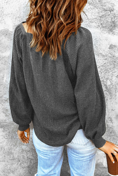 Square Neck Waffle-Knit Top - Madikfashions.com