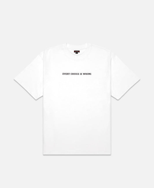 Star Print "Every Choice Is Wrong" T-Shirt (White)