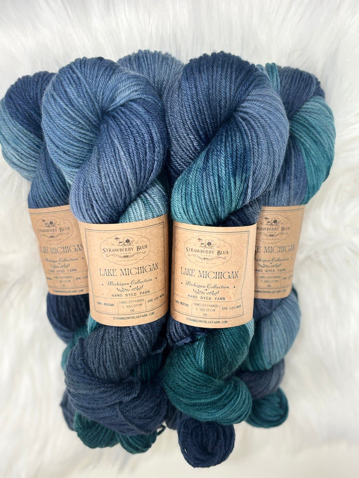 Strawberry Blue Farm 4ply Merino Non-Superwash DK