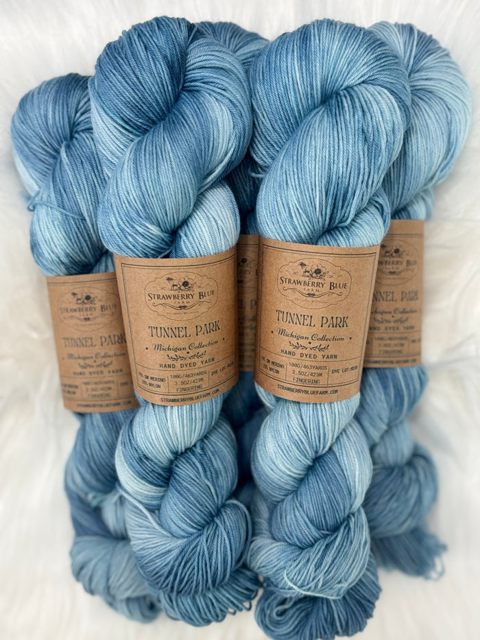 Strawberry Blue Farm Fingering Sock Yarn