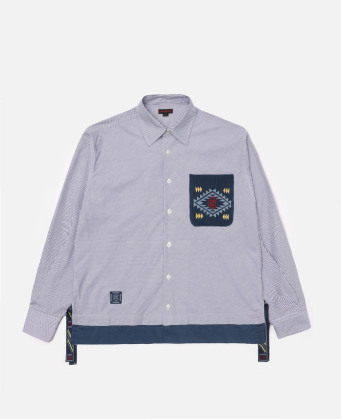 Striped Long Sleeve Shirt (Blue)