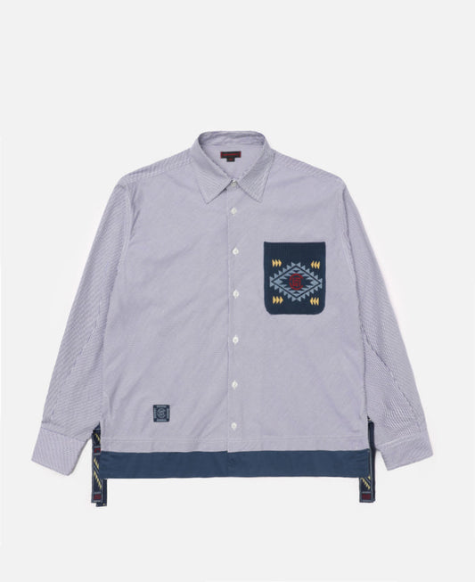 Striped Long Sleeve Shirt (Blue)