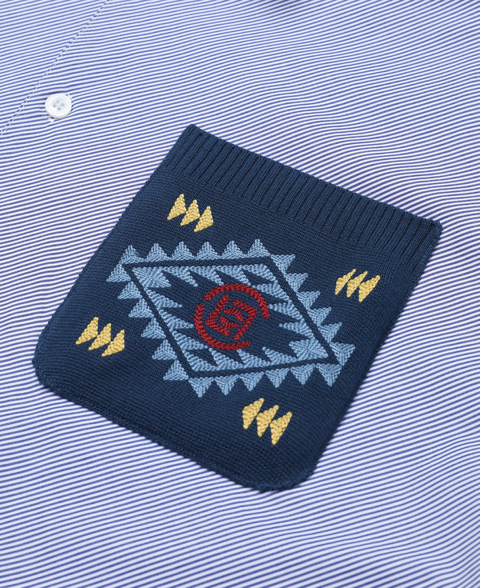 Striped Long Sleeve Shirt (Blue)