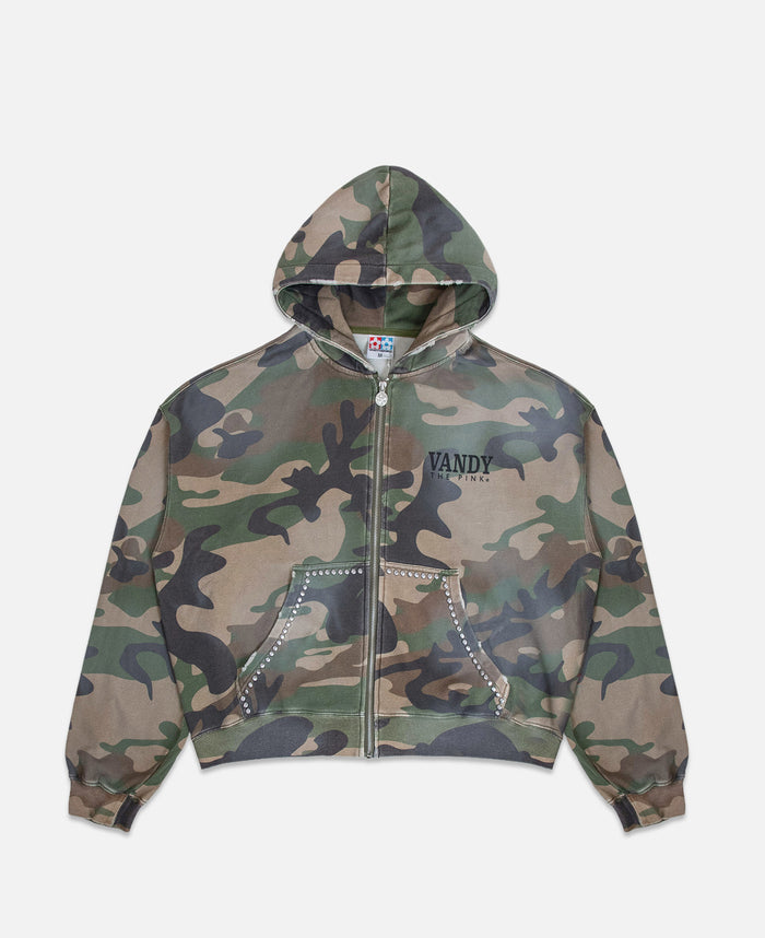 Studded Zip Up (Camo)