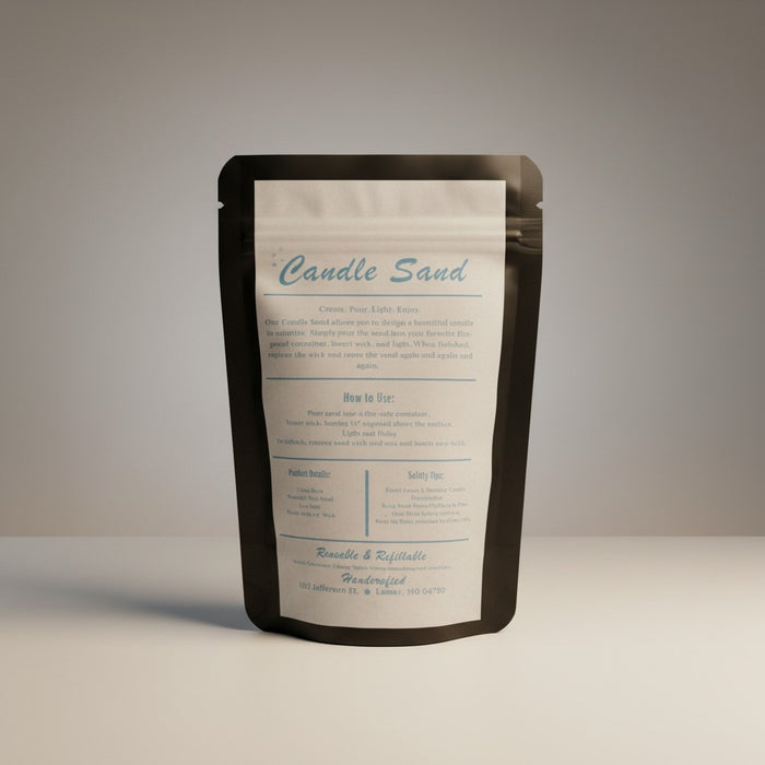 Kitsch Candle Sand jar – care & usage card