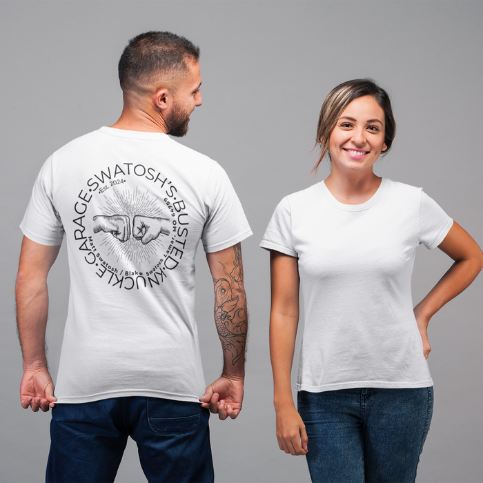 Swatosh's Busted Knuckle Garage Graphic Tee T-shirt Tabs Dad's Tees