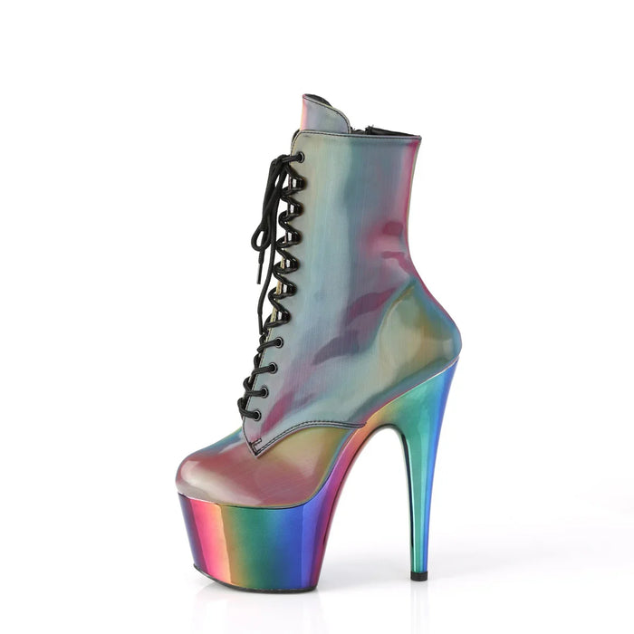 Tacones Pleaser ADORE-1020RC-REFL Rainbow Reflective Cromo