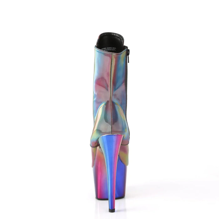 Tacones Pleaser ADORE-1020RC-REFL Rainbow Reflective Cromo