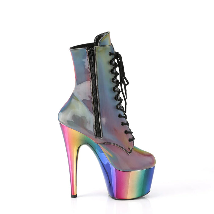 Tacones Pleaser ADORE-1020RC-REFL Rainbow Reflective Cromo
