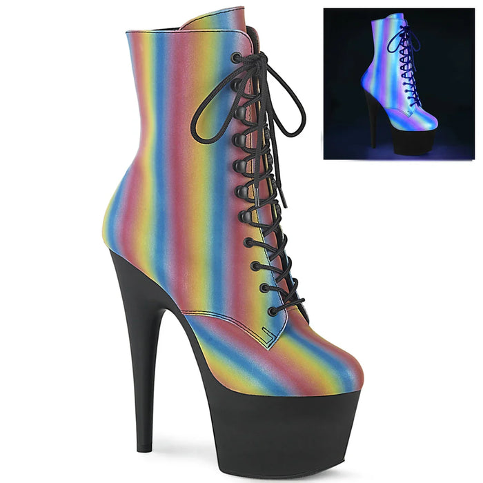 Tacones Pleaser ADORE-1020REFL-02 Rainbow Reflective Negro