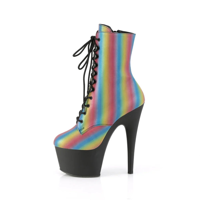 Tacones Pleaser ADORE-1020REFL-02 Rainbow Reflective Negro