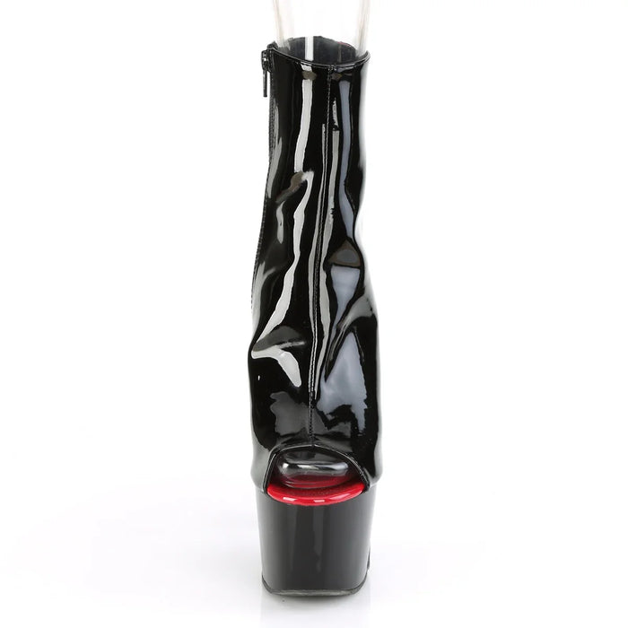 Tacones Pleaser ADORE-1025 Negro Rojo Charol