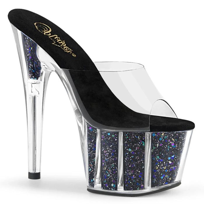 Tacones Pleaser ADORE-701CG Transparente Negro Confetti