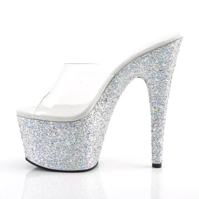 Tacones Pleaser ADORE-701LG Transparente Plata Gltr