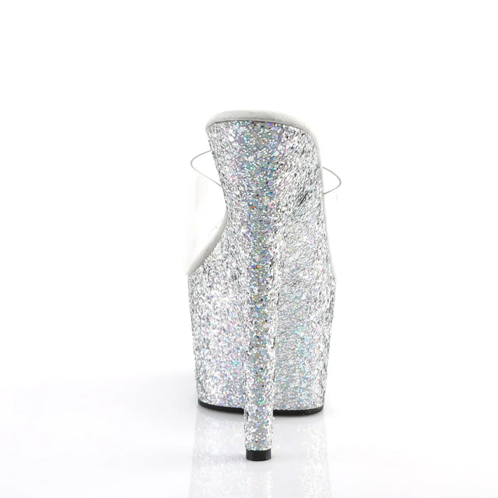 Tacones Pleaser ADORE-701LG Transparente Plata Gltr