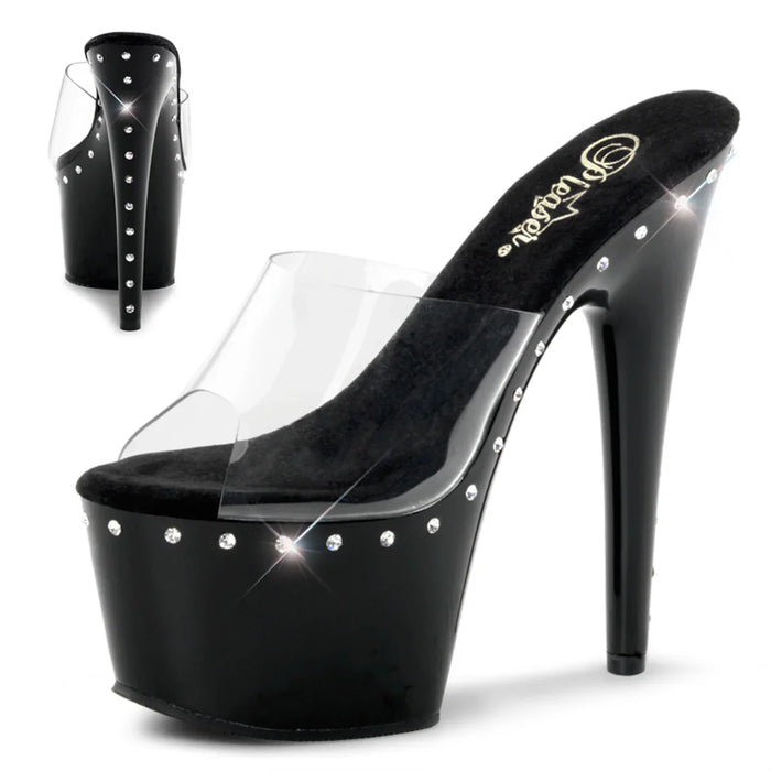 Tacones Pleaser ADORE-701LS Transparente Negro