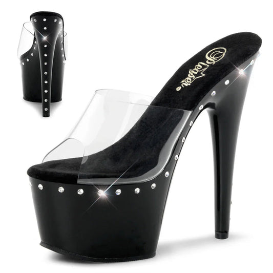Tacones Pleaser ADORE-701LS Transparente Negro