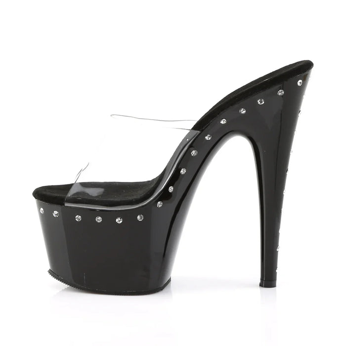 Tacones Pleaser ADORE-701LS Transparente Negro