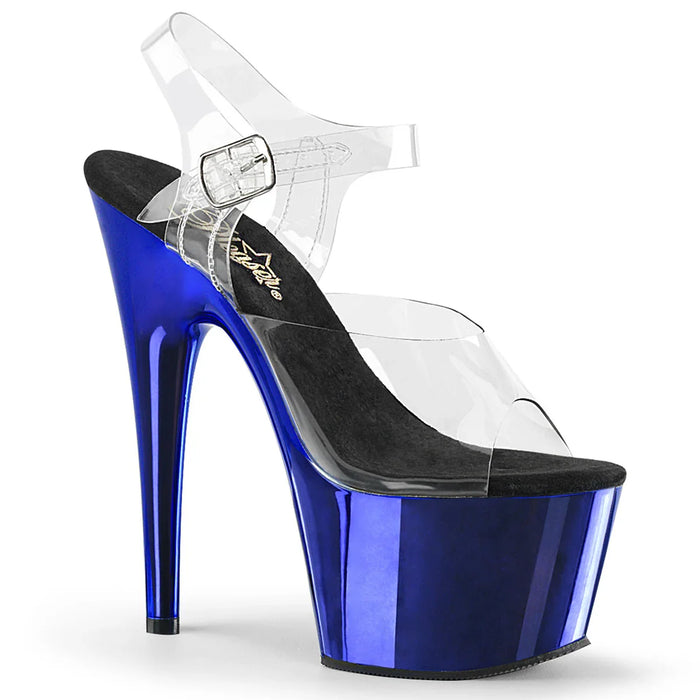 Tacones Pleaser ADORE-708 Transparente Azul Cromo