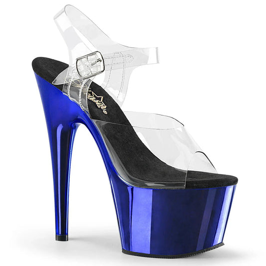 Tacones Pleaser ADORE-708 Transparente Azul Cromo