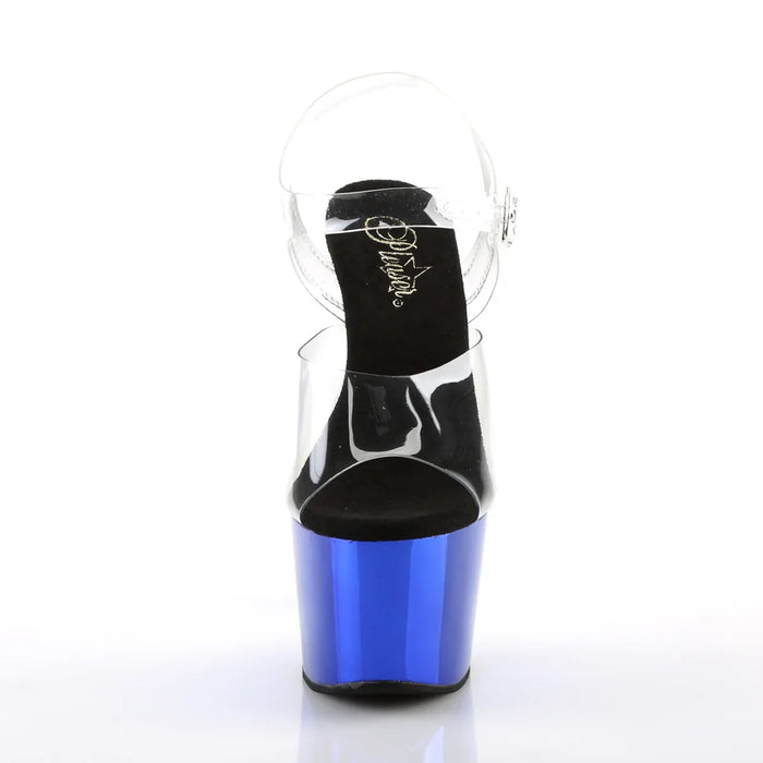 Tacones Pleaser ADORE-708 Transparente Azul Cromo