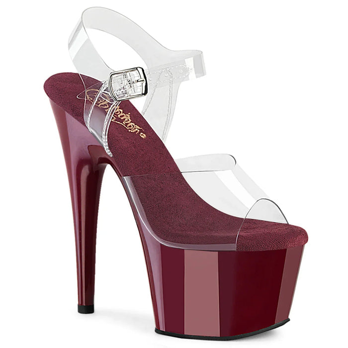 Tacones Pleaser ADORE-708 Transparente Burdeos