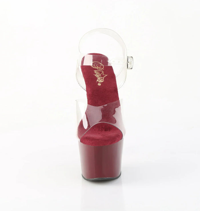 Tacones Pleaser ADORE-708 Transparente Burdeos