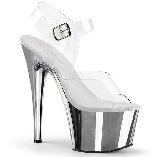 Tacones Pleaser ADORE-708 Transparente Matching Plata